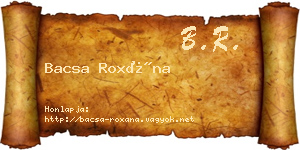 Bacsa Roxána névjegykártya