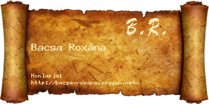 Bacsa Roxána névjegykártya